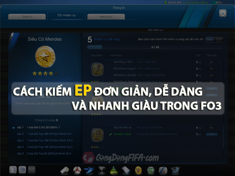 FIFA Online 3 - Cách kiếm tiền đơn giản, dễ làm, nhanh giàu !