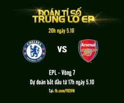 Đoán tỷ số - Trúng lố EP: Chelsea v Arsenal
